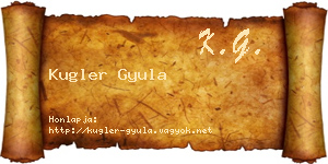 Kugler Gyula névjegykártya