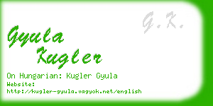 gyula kugler business card